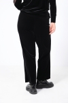 Straight pants in smooth stretch velvet