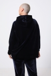 Plain velor hoodie with screen print