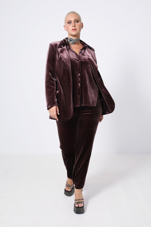 Veste tailleur en velours lycra