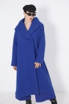 Long hooded coat with shawl collar