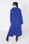 Long hooded coat with shawl collar