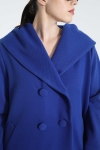 Long hooded coat with shawl collar