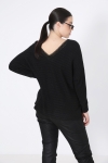 Cable-effect knit sweater with braid