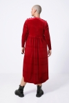 Long wrap dress in smooth stretch velvet