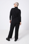 Black ribbed viscose-elastane sweater with studs - Jean Marc Philippe