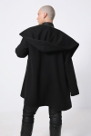 Plain 7/8 coat with a hood