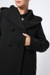 Plain 7/8 coat with a hood