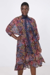 Long printed voile dress