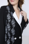 Two-tone tailored jacket with screen printing