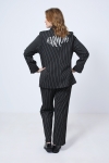 Striped suit jacket with screen print