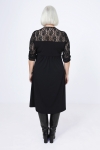Plain knit and lace midi dress