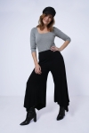 Pantalon jupe culotte en maille unie