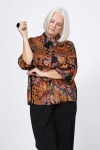 Multicolored satin print shirt