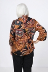 Multicolored satin print shirt