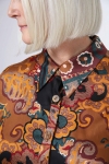 Multicolored satin print shirt