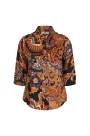 Multicolored satin print shirt