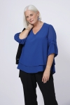 Layered trapeze blouse in plain voile