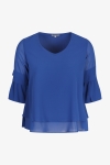 Layered trapeze blouse in plain voile