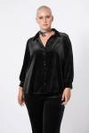 Smooth stretch velvet trapeze shirt