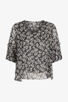 Overlay blouse in printed voile.