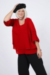 Layered trapeze blouse in plain voile