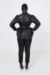 Faux leather shirt buttoned front and back