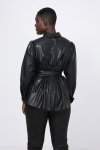 Faux leather shirt buttoned front and back