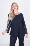 Flecked knit jumper with lace