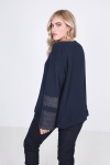 Flecked knit jumper with lace