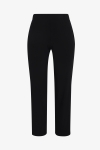 Black trousers with side eyelets - fluid and stretchy knit