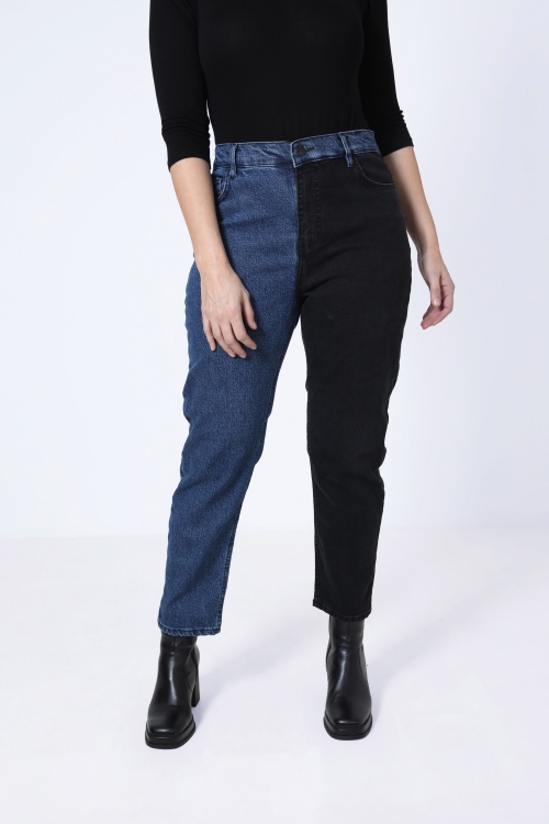 Two-tone 5-pocket jeans