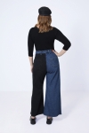 two-tone flared jeans