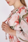 blouse plissée en voile imprimé