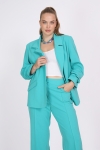 Plain suit jacket with buttoned effect sleeves