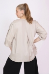 Plain blouse with lace inlay