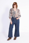 Tie n dye colored jeans with fancy placket and buttons