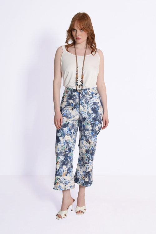 7/8 pants in printed cotton