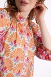 Basic pattern printed cotton voile shirt