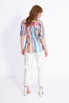 Multicolor striped cotton voile shirt
