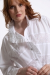 White poplin shirt with embroidered cotton