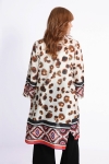 Long cotton voile shirt with animal patch print