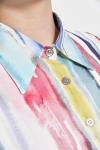 Multicolor striped print shirt