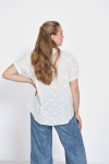 Embroidery blouse with braid