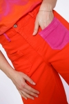 Flared jeans with two-tone pocket