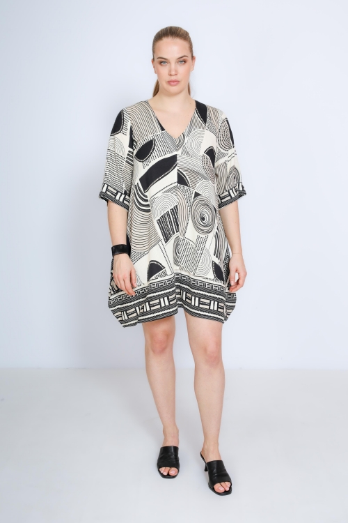 Long printed tunic with a base