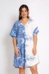 Midi dress in placed design print