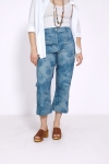 Pantalon 7/8 en impression floral ton/ton