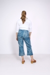 Pantalon 7/8 en impression floral ton/ton