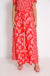 Wide bohemian style flower patch pants