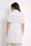 Long shirt in embroidery and poplin